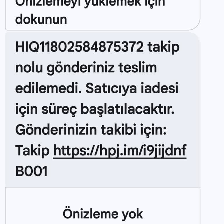 Teslimat Yapılmadan Kargo İade Edildi