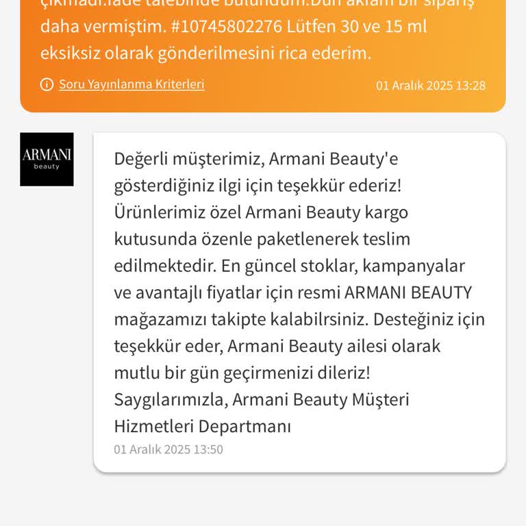 Eksik Ürün Gönderimi Ve Satıcının Suçlayıcı Tavrı Güvenimi Sarstı