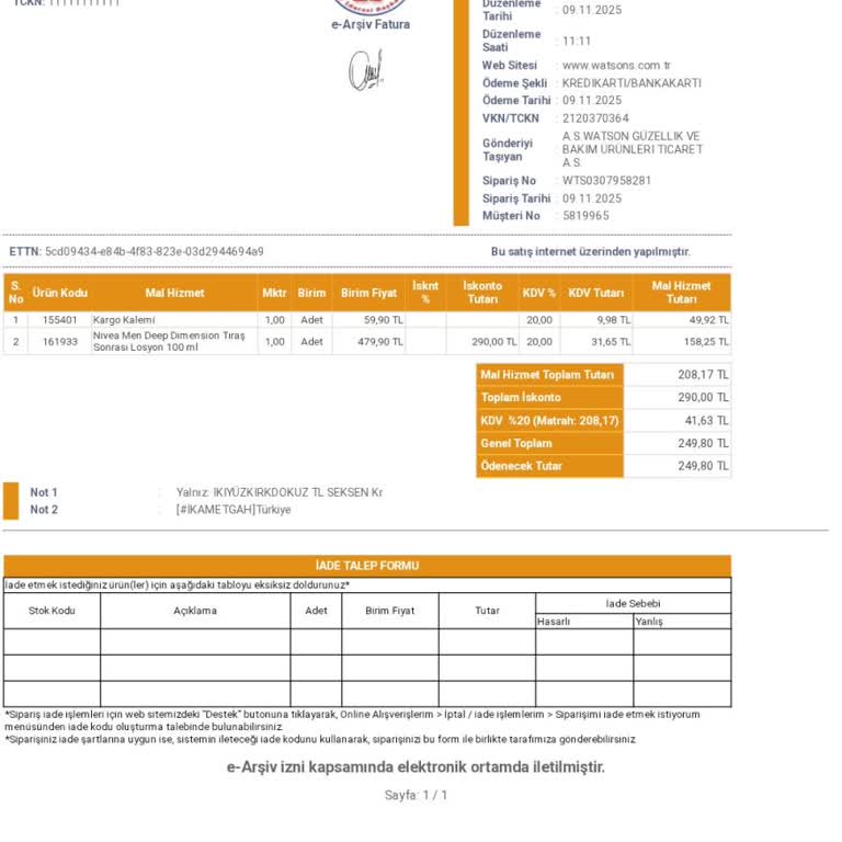 Kargom Teslim Edilmedi, Ücretim İade Edilmedi: Watsons Ve Hepsijet Sorumluluk Almıyor