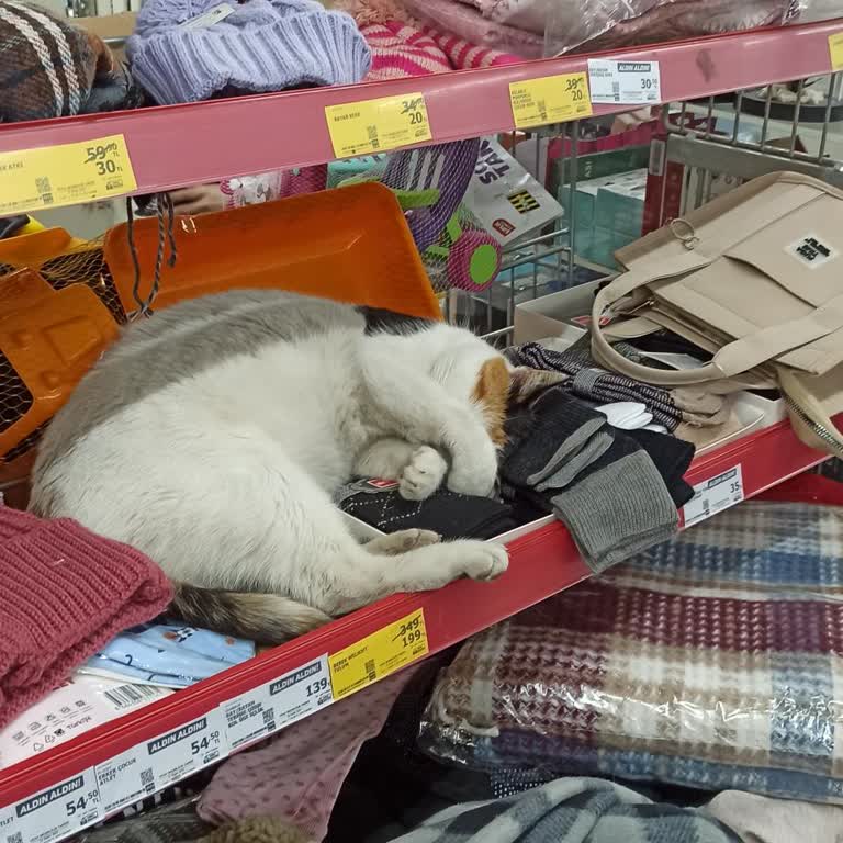 A101 Şubesinde Market İçinde Beslenen Kedinin Hijyen Sorunu