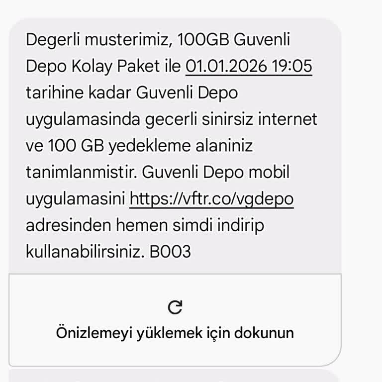 Satın Aldığım Depolama Paketi İle Sunulan Ek Hakkın Verilmemesi