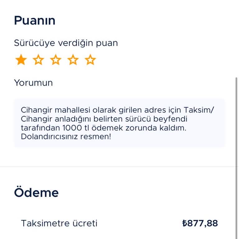 Yanlış Anlaşılan Konum Nedeniyle Fazla Ücretlendirme Ve Geri Dönüş Sorunu