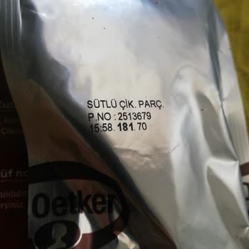 Aldığım Dr. Oetker Çikolata Parçaları Bozuk Çıktı, Değişim Talep Ediyorum