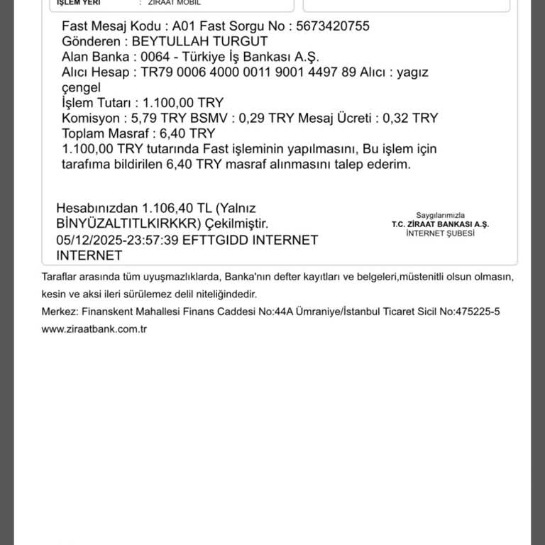 Ziraat Bankasından Yapılan Transfer Oyun Sitesi Hesabıma Yansımadı