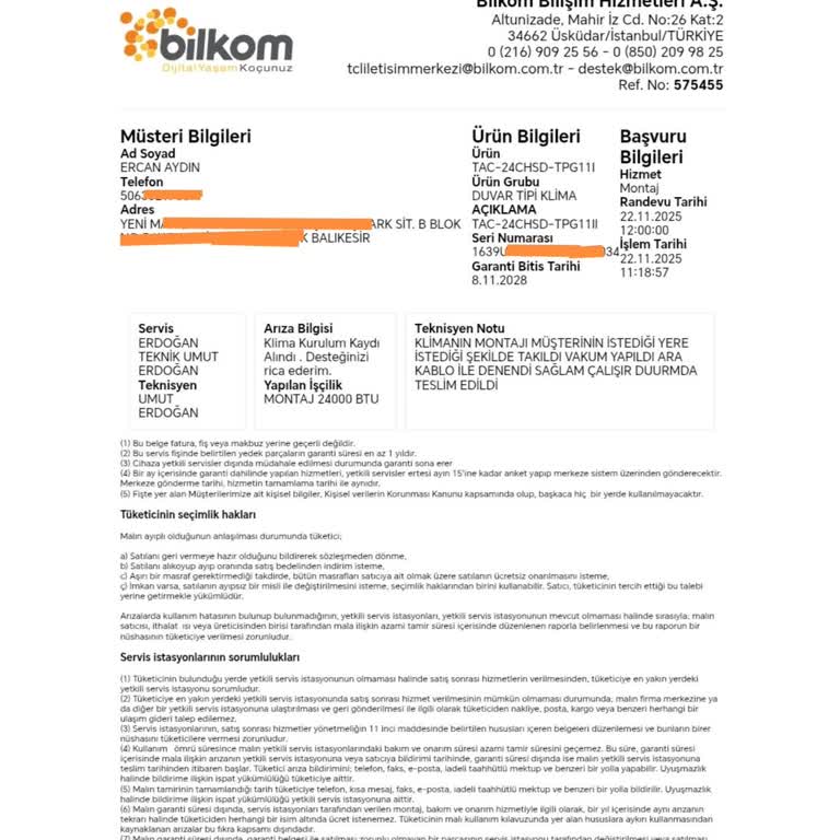 TCL Klima Garanti Süresi Kampanyasına Rağmen Eksik Tanımlandı, Mağdur Oldum