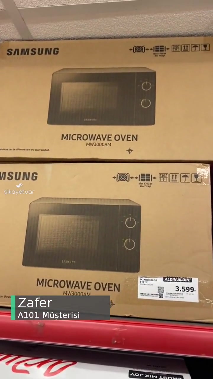 A101 Samsung Mikrodalga Fırınının Kasada Satışa Açık Değildir Denmesi videonun kapak resmi