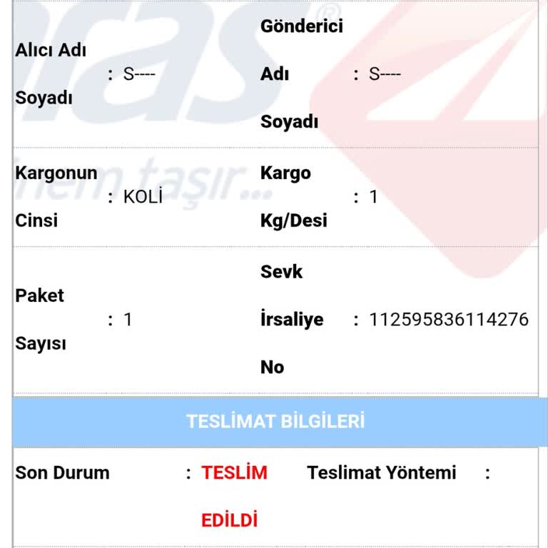 Aras Kargo Teslimatında Gerçeğe Aykırı Bilgi Sorunu