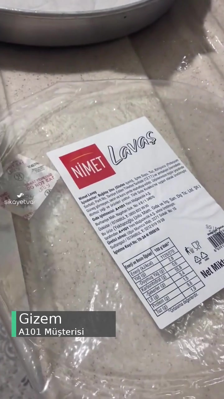 A101 Marketteki Nimet Marka Lavaş Bayat! videonun kapak resmi