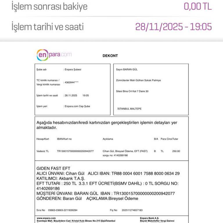 Gönderilen Paranın Tosla Hesabıma Aktarılmaması Ve Çözüm Sunulmaması