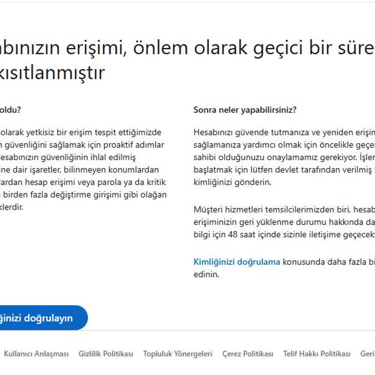 Linkedin Hesabım Haksız Yere Kısıtlandı, Destek Alamıyorum!