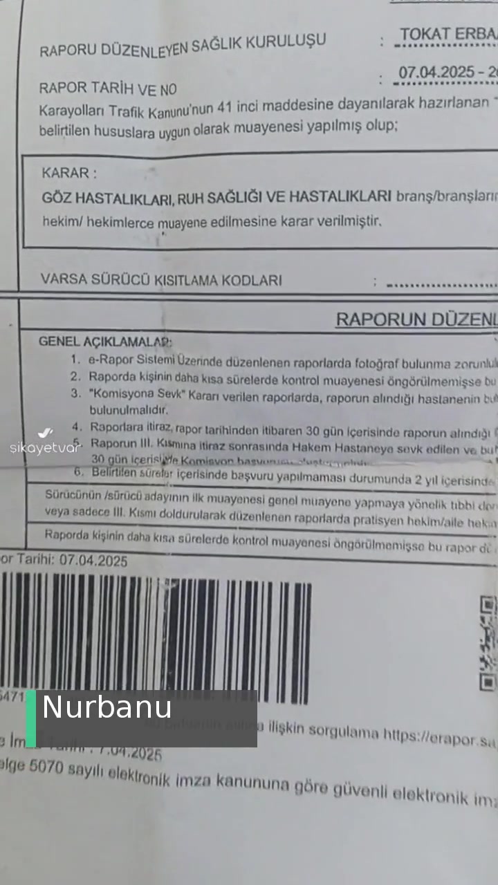 Erbaa Devlet Hastanesi Doktor Rapor Vermiyor! videonun kapak resmi