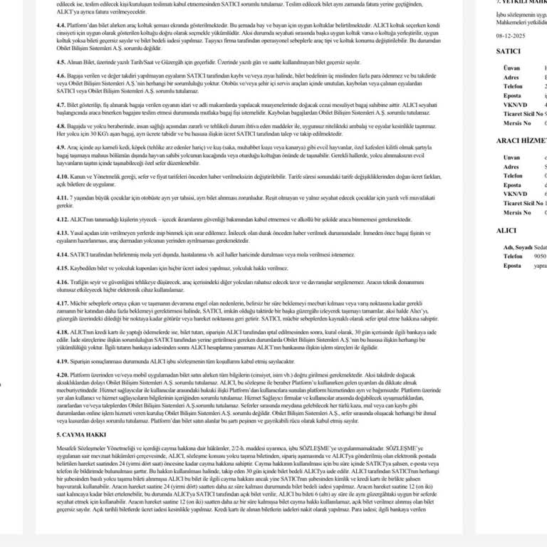 Arıza Nedeniyle İptal Edilen Otobüs Bileti İçin Ücret İadesi Yapılmıyor