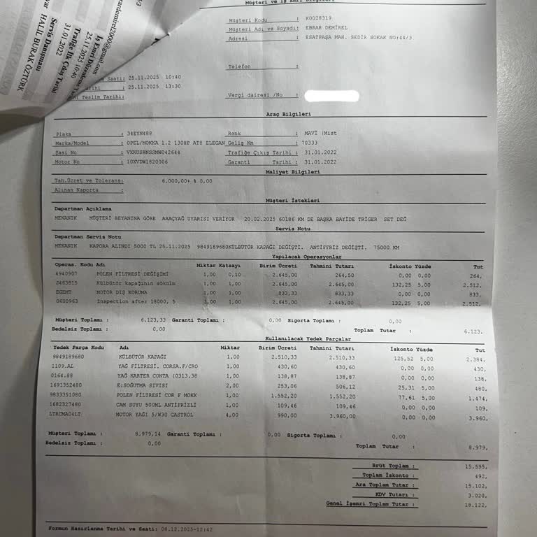 Opel Yetkili Serviste Sürpriz Fiyat Artışı Ve Yetersiz Bilgilendirme