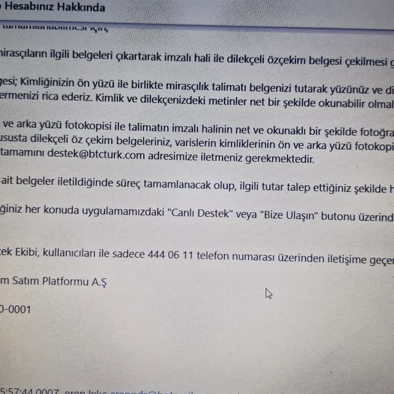 BTCTURK’te Miras İşlemlerinde Bitmeyen Evrak Talepleri Ve Güven Sorunu