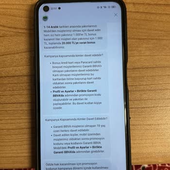 Garanti BBVA Dijital Asistandan Alınan Hatalı Kampanya Bilgisi Mağduriyet Yarattı