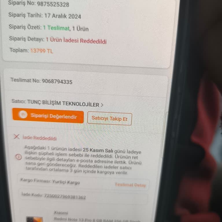 Trendyol İade Sürecinde Telefonum Ve Ücretim Mağduriyetle Alıkonuldu