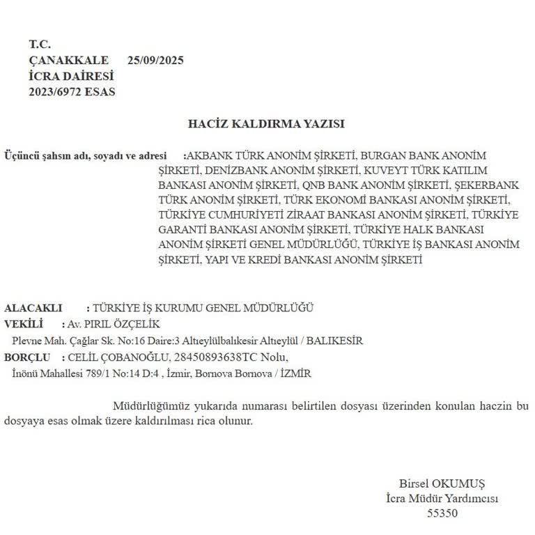 Haciz Kaldırma Yazısına Rağmen Hesap Blokesi Kaldırılmıyor: Mağduriyet Yaşıyorum