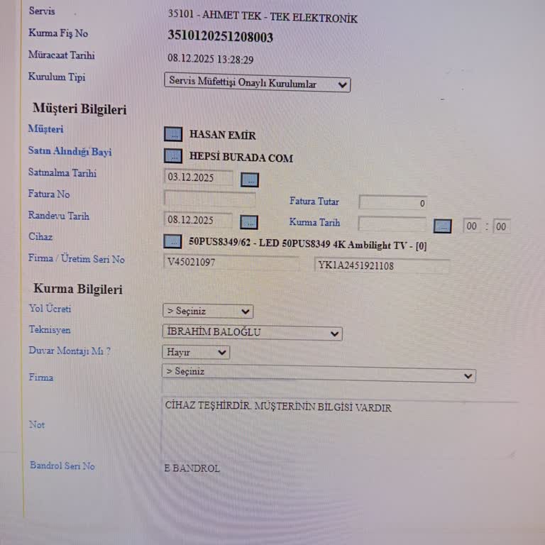 Teşhir Ürün Televizyon Sıfır Diye Gönderildi Fiyat Farkı Talep Ediyorum