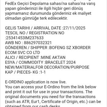 Gümrükte Bekletilen Ürünüm Hakkında Bilgilendirme Ve Teslimat Talebi