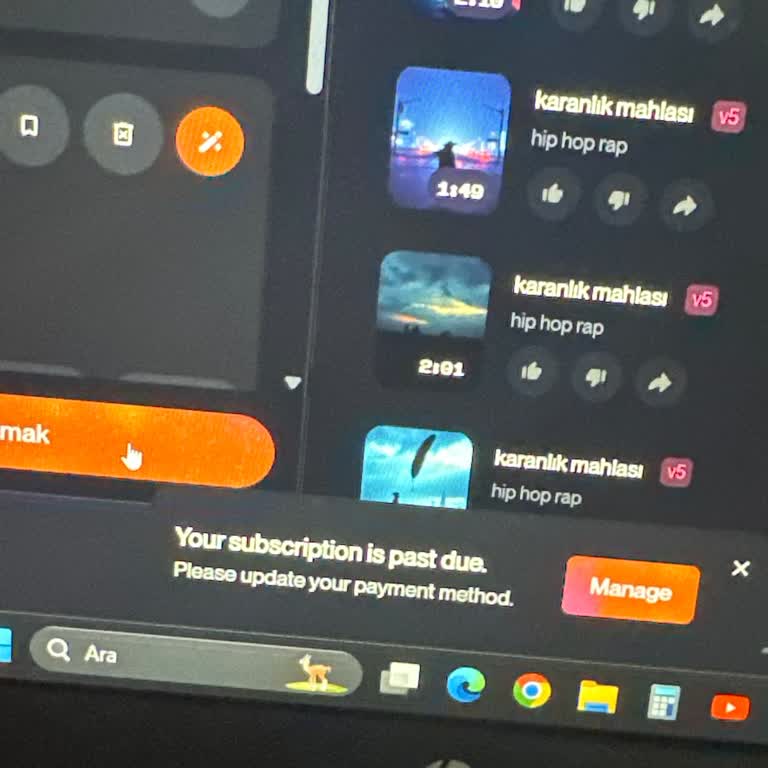 Suno (suno.com) Üyeliğim, Ödeme Yapmama Rağmen Tanımlanmadı!