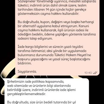 İade Talebime Ret Ve Mağduriyet Yaşadım