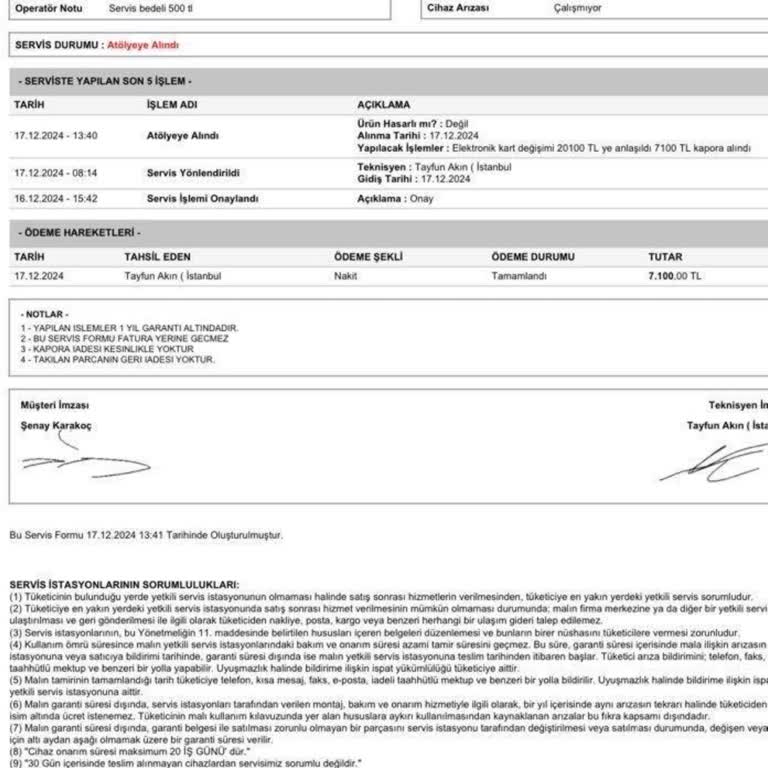 Bir Yıldır Onarılmayan Bulaşık Makinesi Ve İletişimsiz Teknik Servis