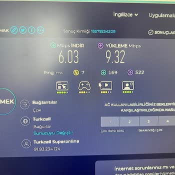 Superonline'dan Alınan İnternet Hızının Sözleşmedeki Değerden Çok Düşük Olması
