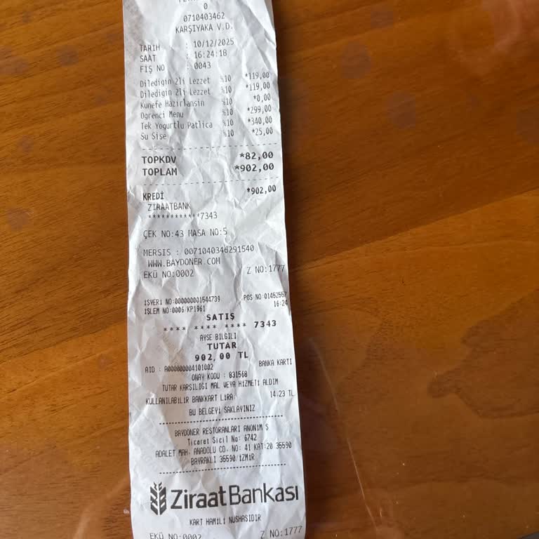 Baydöner Fethiye Şubesinde Tekrarlanan Yanlış Hesaplama Ve Şüpheli Ücretlendirme