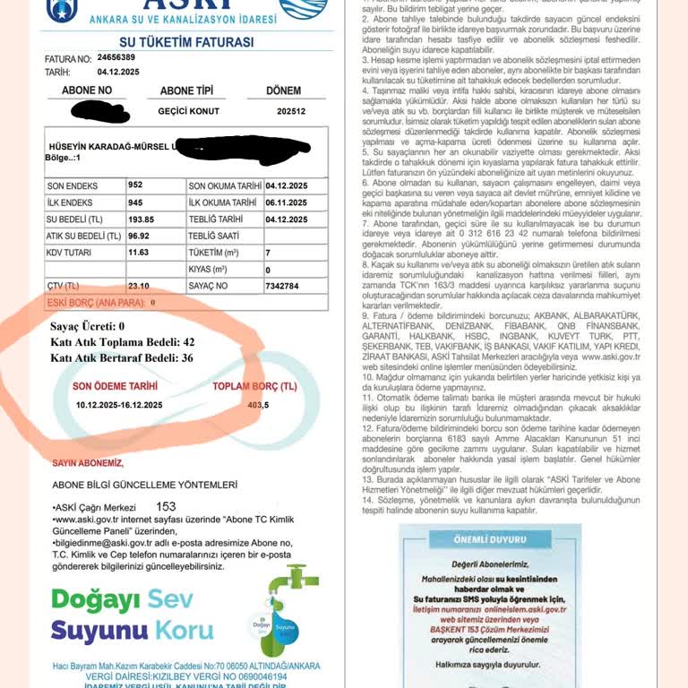 Katı Atık Bedelinin İkinci Kez Tahsil Edilmesi Hakkında Şikayet