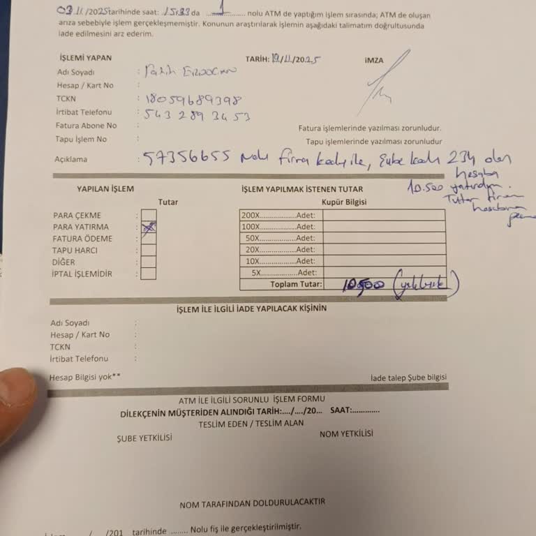 Ziraat Bankası ATM'sinde Sıkışan Param Hâlâ Hesabıma Yatırılmadı, Net Bilgi Ve Çözüm Bekliyorum