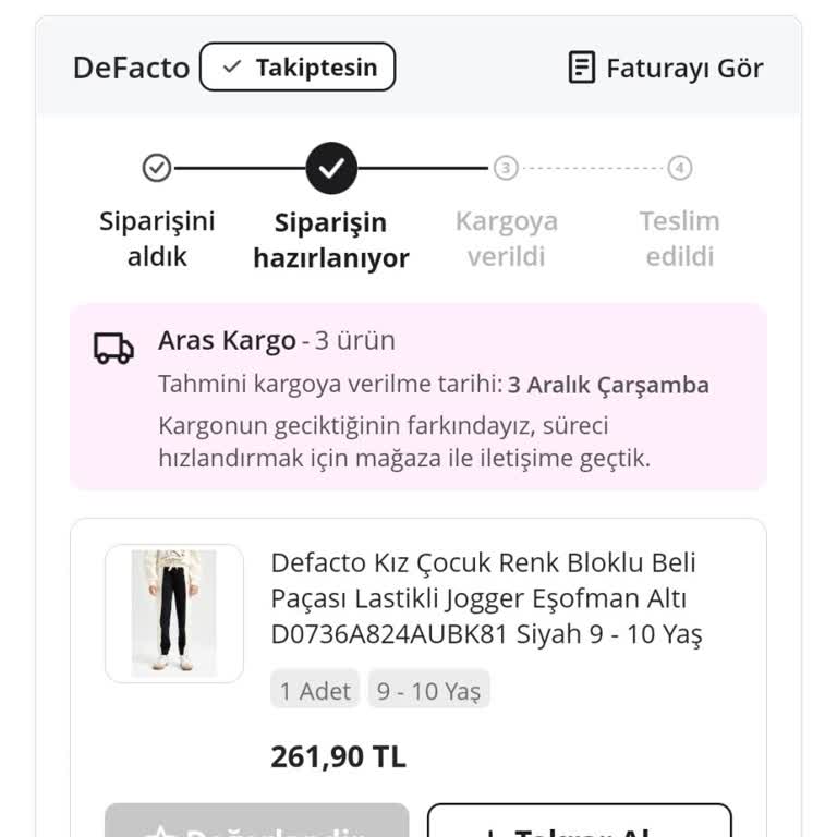 Siparişim Hazırlanamıyor, Ne N11 Ne DeFacto'dan Net Bilgi Yok!