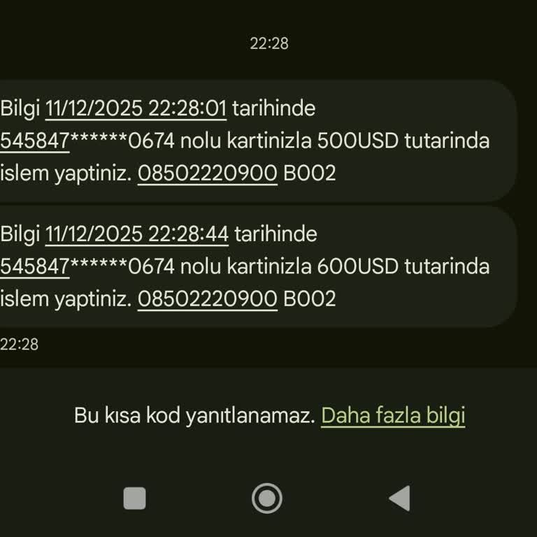 Onayım Olmadan Yurt Dışı Harcama Yapıldı, Acil İade Ve Güvenlik Talebim Var