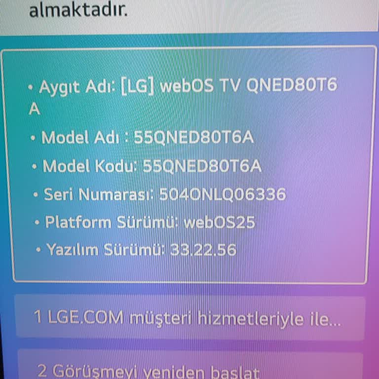 Yeni Aldığım LG Televizyonda Sürekli Bellek Uyarısı Ve Kapanma Sorunu Yaşıyorum