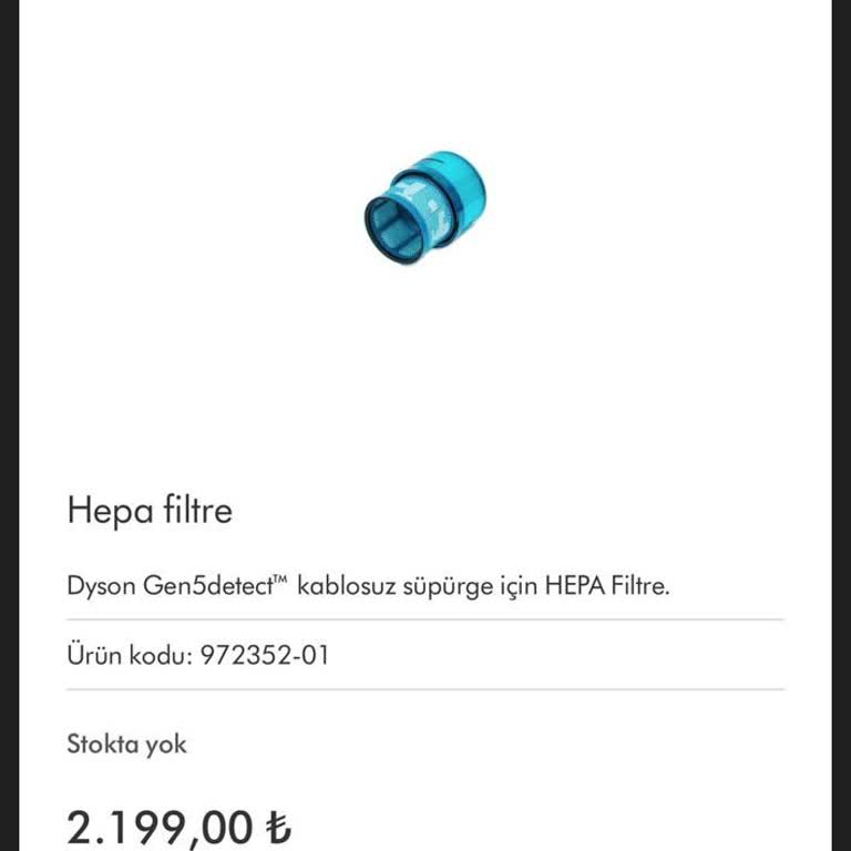 Dyson Süpürge İçin Filtre Stok Sorunu Ve Kullanamama Mağduriyeti