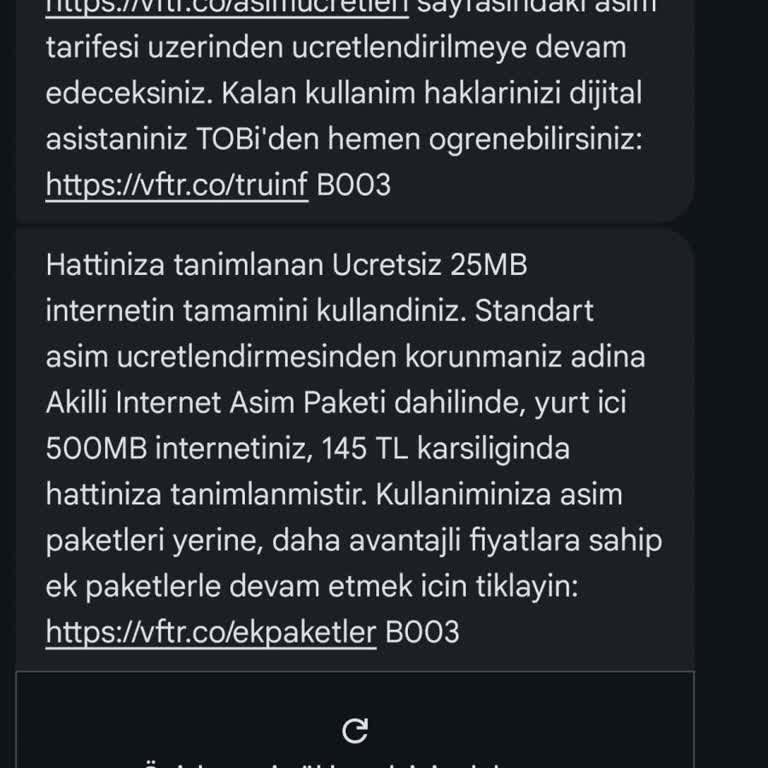 Onaysız Ek İnternet Paketi Ve Müşteri Hizmetlerine Ulaşamama Sorunu