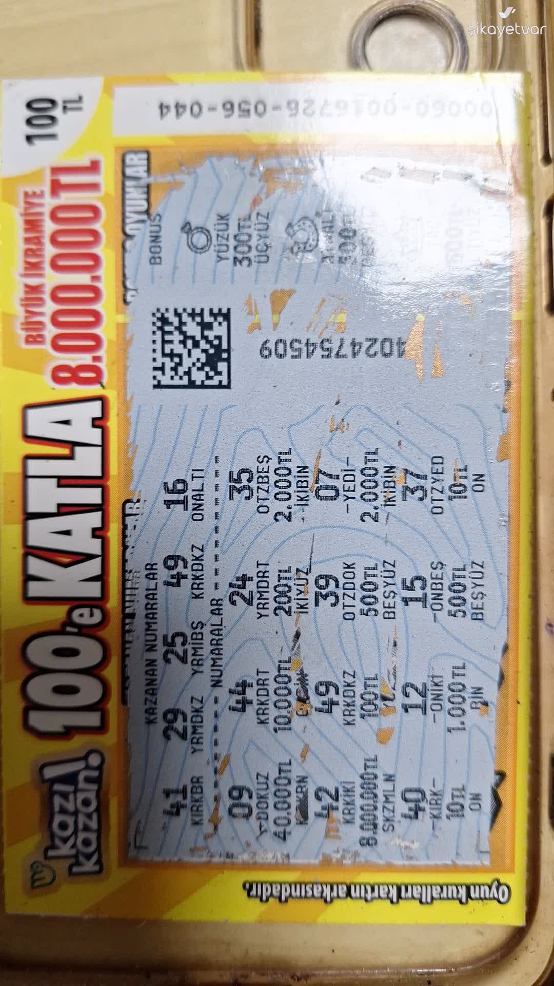Kaz発送ページ Milli Piyango Kazı Kazan Kartında Belirtilen İkramiye Tutarı