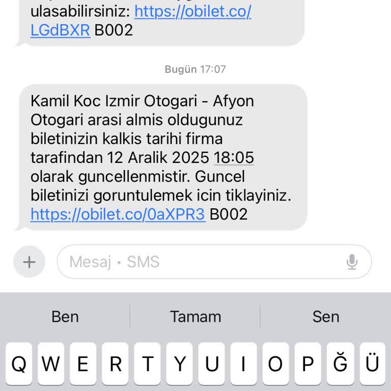 Kamil Koç Otobüs Seferinin Son Dakikada Ertelenmesi ve Geç Bilgilendirme Nedeniyle Mağduriyet