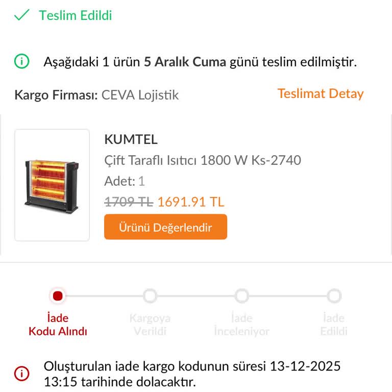 Kusurlu Ürün İçin Geciken İade Ve Mağduriyet Endişesi
