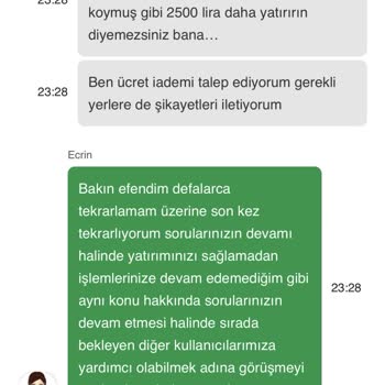 Alt Limit Değişikliği Sonrası Yatırdığım 500 TL Hesabıma Geçmedi, Ek Ödeme Talep Ediliyor