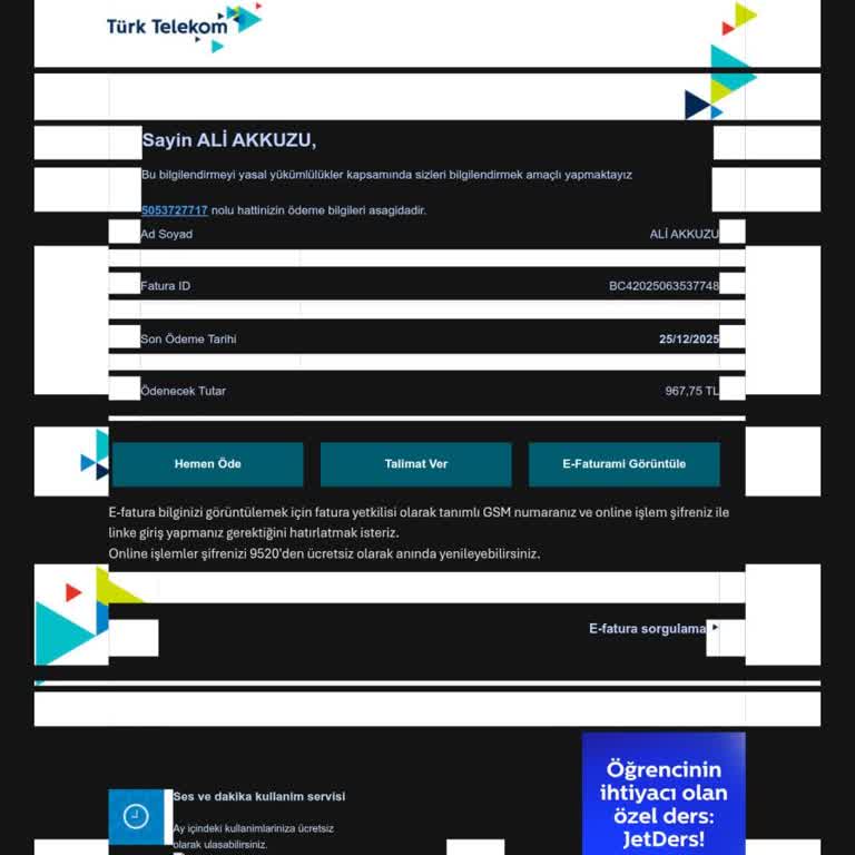 Kullanmadığım Halde Hattıma Yurt Dışı Ücreti Yansıtıldı Fatura Beklenmedik Şekilde Arttı