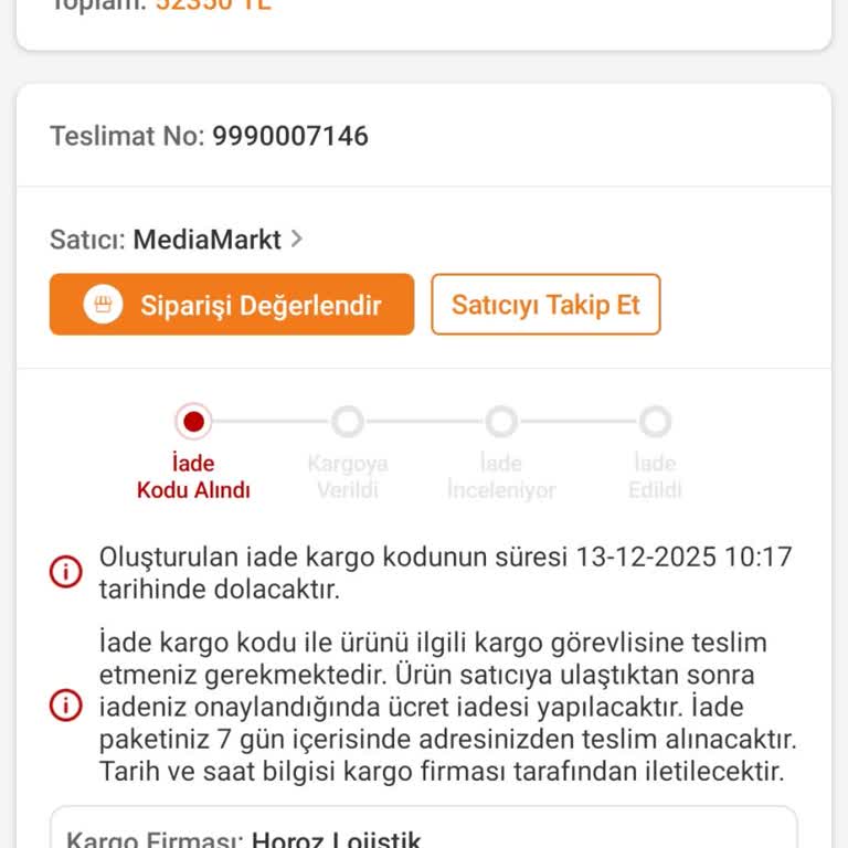 Horoz Lojistik İle İade Sürecinde Çözüm Bulamıyorum: Ürün Alınmıyor, Mağduriyetim Artıyor