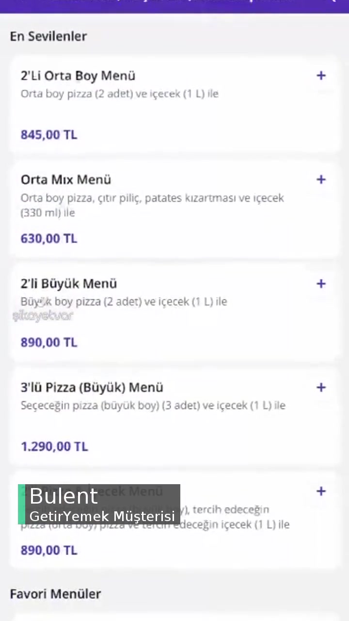 GetirYemek Büyük Pizza 890 TL Yazıyor Sipariş Verirken 1090 TL! videonun kapak resmi
