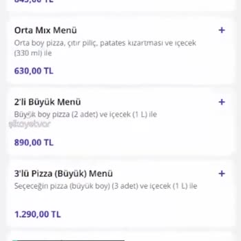 GetirYemek Büyük Pizza 890 TL Yazıyor Sipariş Verirken 1090 TL!