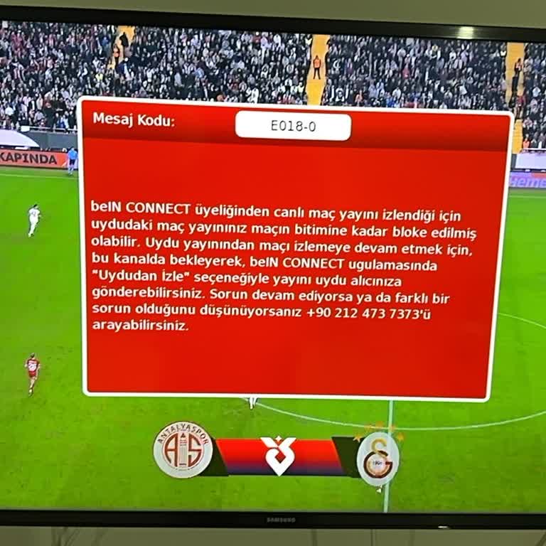 Maç Başlangıcında Sürekli Çıkan Hata Nedeniyle Bein Sports Yayınlarına Erişemiyorum