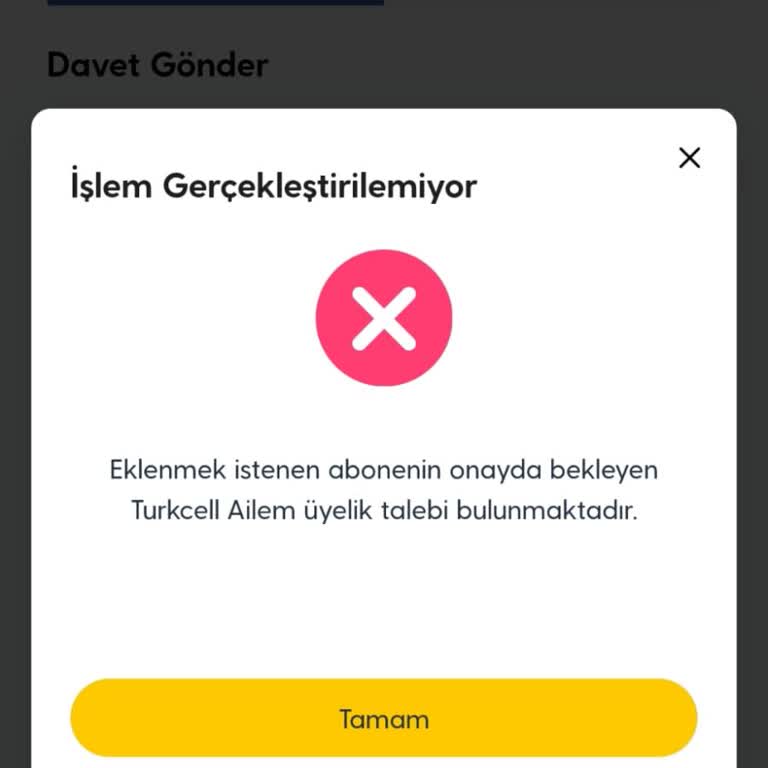 Turkcell Ailem Daveti Ulaşmadı, İptal Edemiyorum
