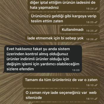 İptal Edilen Ve İade Edilen Ürünler İçin Ücret İadesi Ve İletişim Sorunu