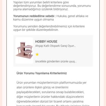 Trendyol Kırık ve Eksik Gelen Ürün Yorumumun Yayınlanmaması Nedeniyle Güven Kaybı Yaşadım