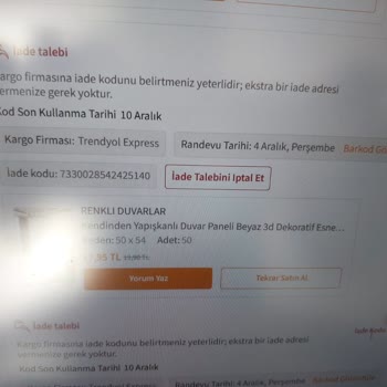 Trendyol İade Edilmeyen Ürün Bedelleri Nedeniyle Mağduriyet Yaşıyorum