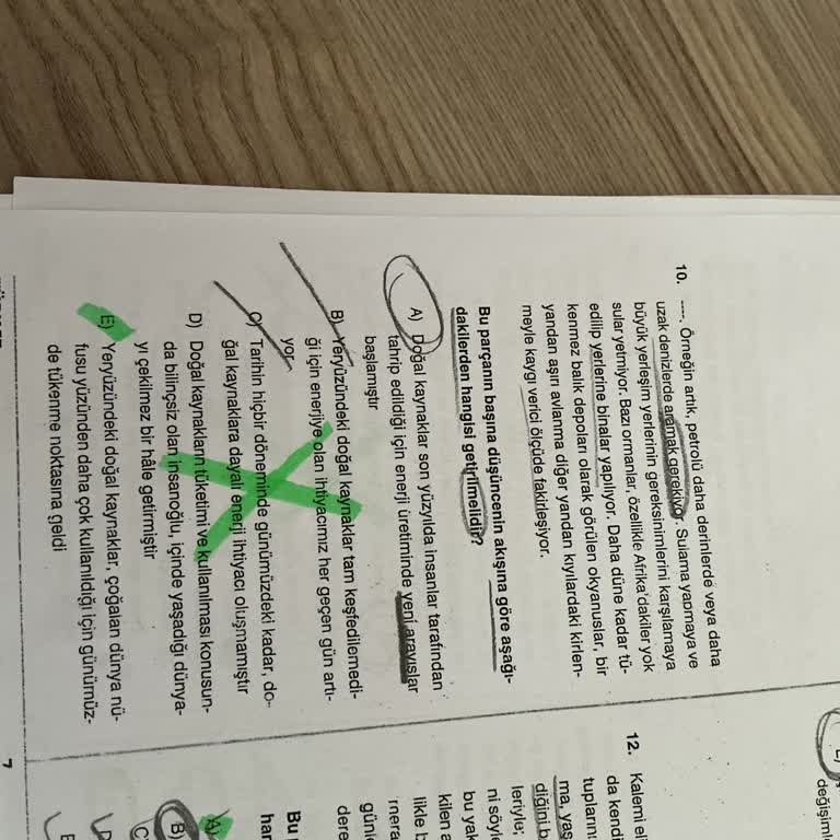 Apotemi 15’li TYT Türkçe Denemesinin Cevap Anahtarı Ve Video Çözümleri Eksikliği Motivasyonumu Olumsuz Etkiledi