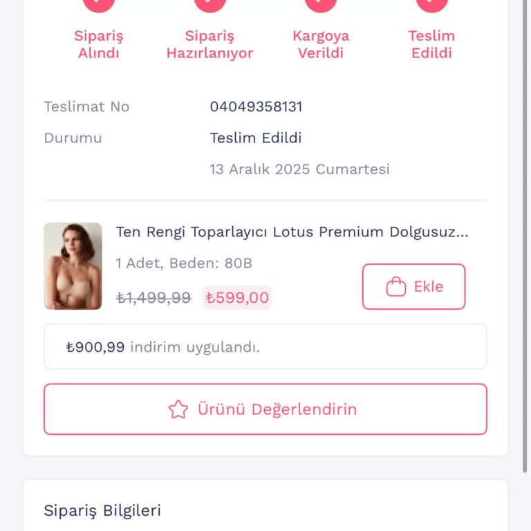 Teslim Edilmeyen Siparişe Cevapsız Kalan Şikayetler